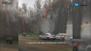 На трассе М-2 в соседней с тульской Московской области фургон влетел в грузовик