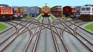 INDIAN EXPRESS LOCOMOTIVE TRAINS CROSSING FOR CURVED BRANCHED RAILROAD TRACKS || train wold4 screenshot 2