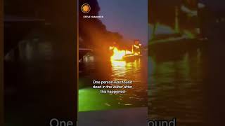 Video captures boat explosion in Fort Lauderdale, Florida #shorts