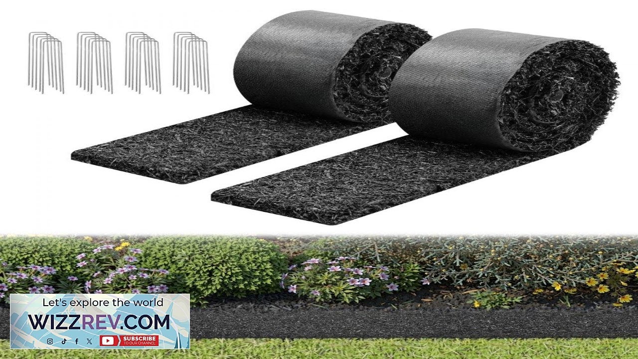 VEVOR Rubber Mulch Mat Roll 2 Rolls 120 x 4.5 in Recycled