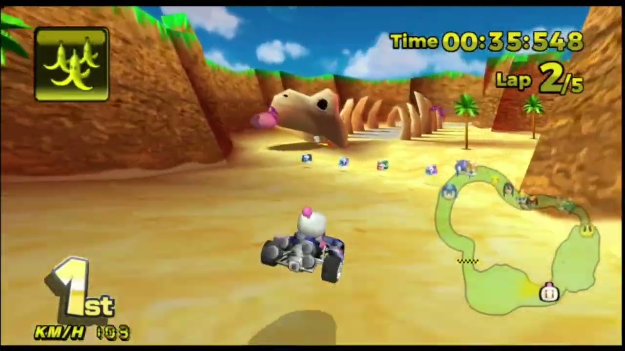 MKWii Deluxe: Green Edition - Grand Prix DKR Diddy Cup as Bomberman [200cc]