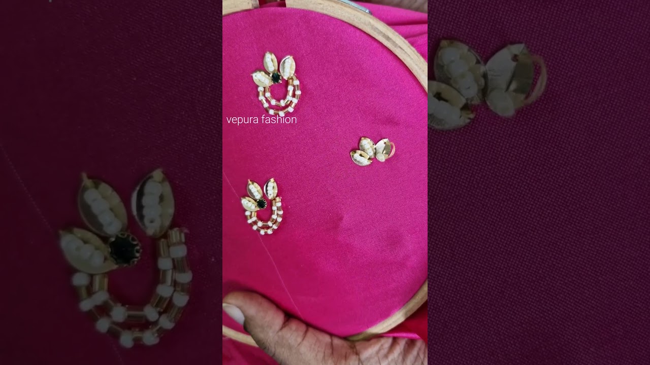 brooches design for blouse chudithar flower brooch class in tamil how to do brooch work aari zardosi