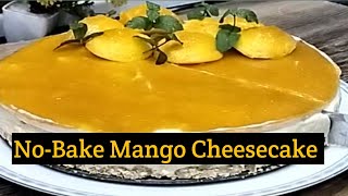 |No-Bake Mango Cheesecake | Eggless & Without Oven cake | Mango Cake by Recipe by Sara's kitchen