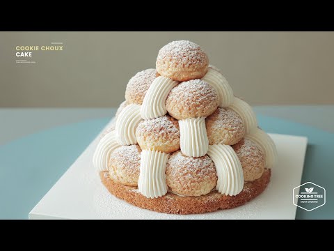 쿠키슈 케이크 만들기 : <strong>Cookie</strong> Choux (Cream puff) Cake <strong>Recipe</strong> | Cooking tree