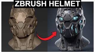 More Helmet Sculpting -- Zbrush Part 8