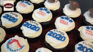 How to make Graduation Cupcakes | A cupcake decorating tutorial | #bakerdelights