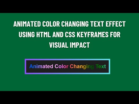 Animated Color-Changing Text with HTML and CSS | Step-by-Step Guide 🎨✨