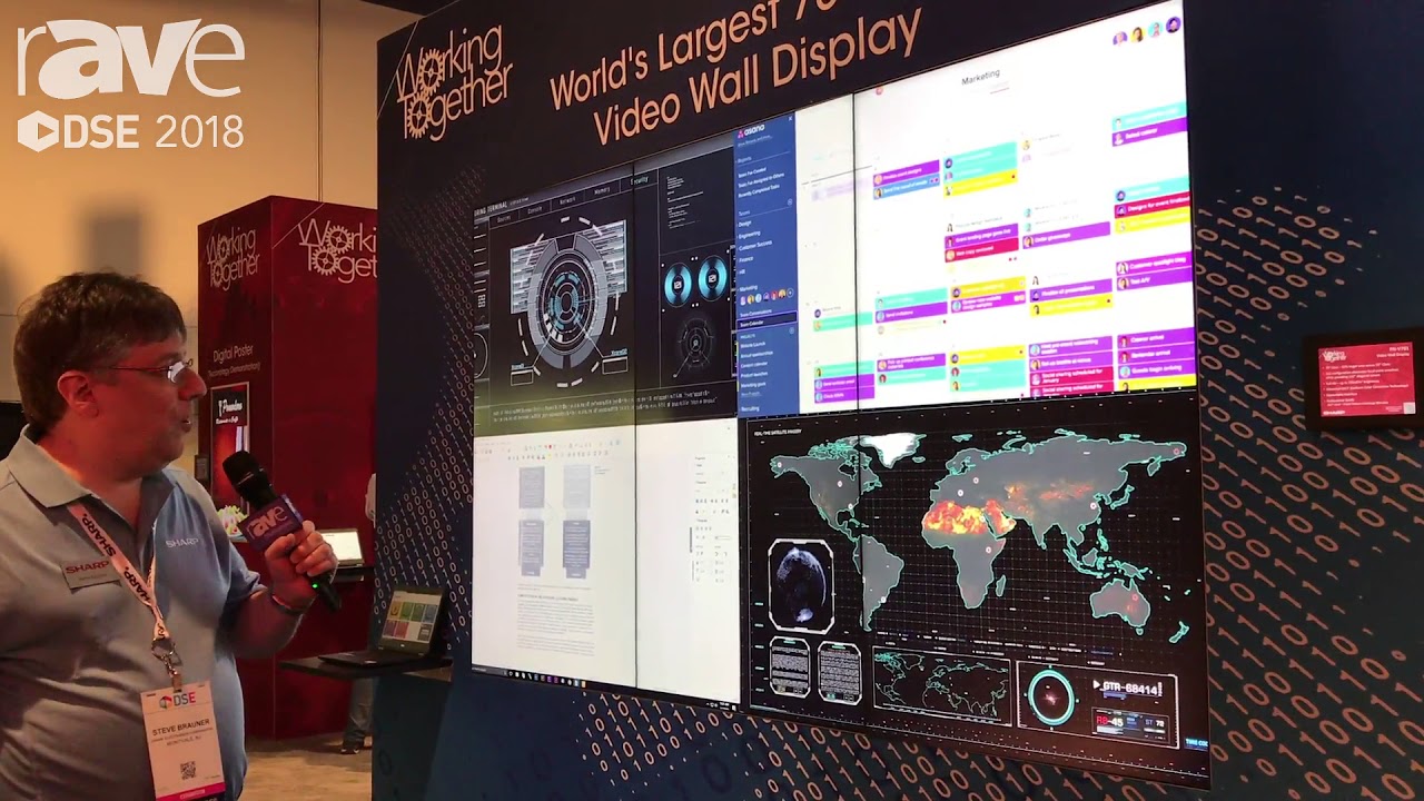 DSE 2018: Sharp Demos PN-V701 Display in Video Wall Format With Partner ...