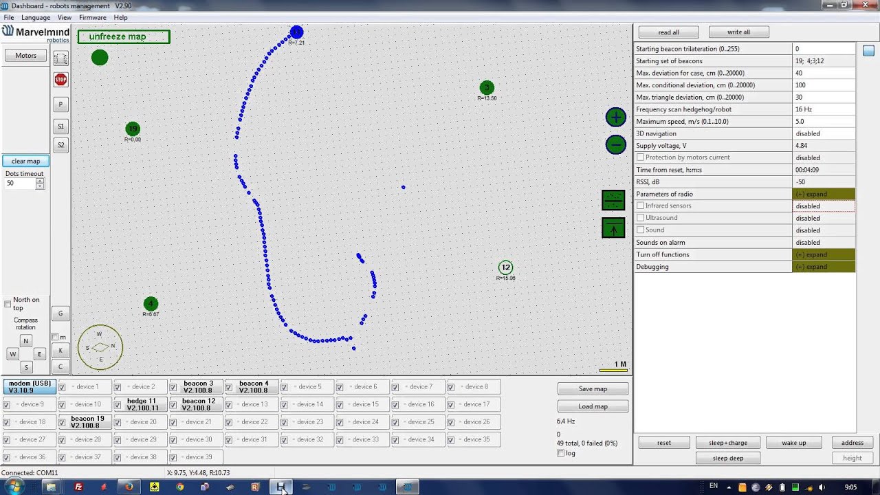 Indoor Positioning Demo: 15m Beacon Range | Marvelmind (Part 2)