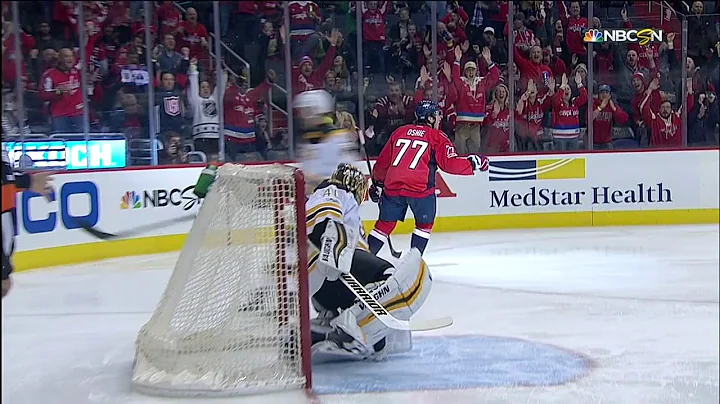 Backstroms pass over two sticks springs Oshie on a...