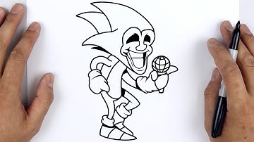 HOW TO DRAW MAJIN SONIC EXE | Friday Night Funkin (FNF) - Easy Step By Step Tutorial For Beginners