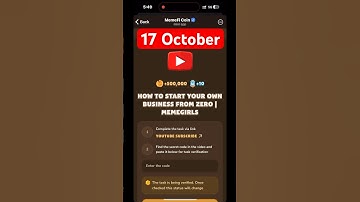 MemeFi YouTube video code today 17 October | MemeFi YouTube video secret code today | #crypto