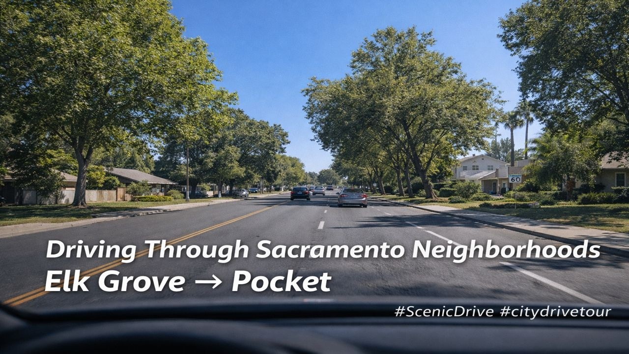 Driving Through Sacramento Neighborhoods | Elk Grove → Pocket.   