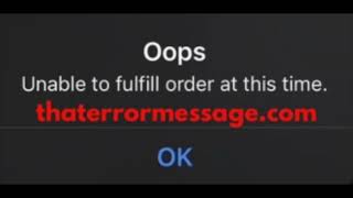 Unable to fulfill order at this time (AMC Theatres)