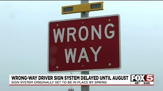 Wrong-way driver warning system in Las Vegas delayed until August