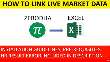 How To Link Zerodha Pi To Excel | LIVE MARKET ZERODHA TO EXCEL | ENGLISH SUBTITLE