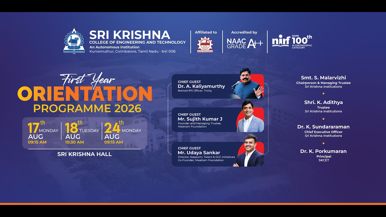 SKCET - FIRST YEAR ORIENTATION PROGRAMME 2026