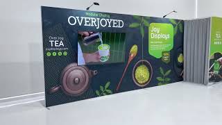 Trade Show Booth with Storage Closet | Overjoyed SEG Modular Display with Curtain Access
