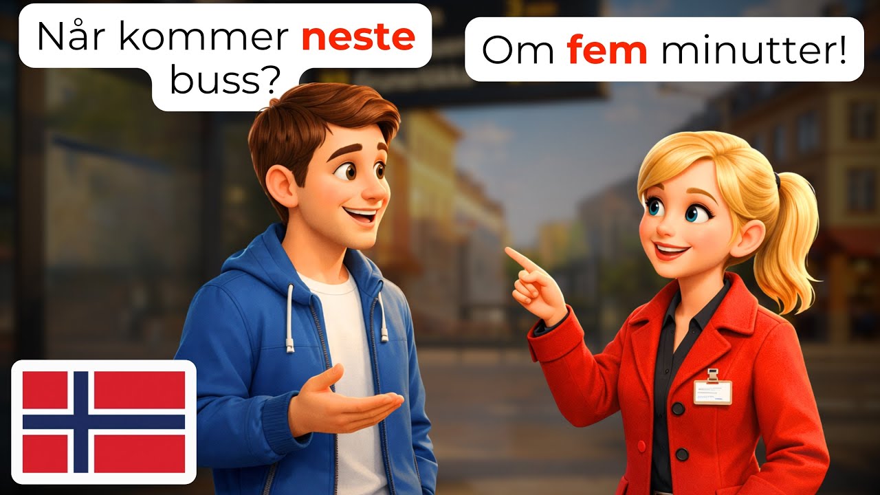 🇳🇴 Выучите Норвежский за 18 Минут: 50+ Транспортных Фраз, Которые Вам Нужны | A1–A2