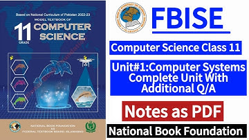Class 11 | Computer Science | Chapter 1 | Full Unit | Notes | New Syllabus 2024|LearnOnlineWithAnum