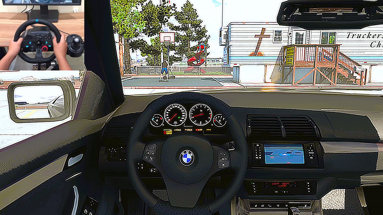 BMW X5 E53 In American Truck Simulator | Steering Wheel Experience