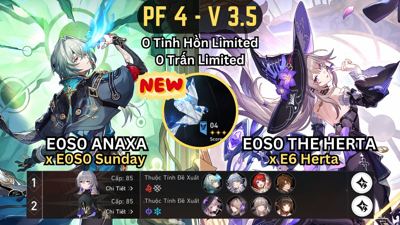 E0S0 Anaxa x E0S0 Sunday & E0S0 Đại Herta x E6 Herta | PF 4 3 Stars | Ver 3.5 | HSR