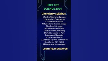 HTET TGT SCIENCE SYLLABUS #htettgtsciencesyllabus