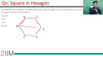 CAT 2017 Question | Slot - 2 |  Square in Hexagon