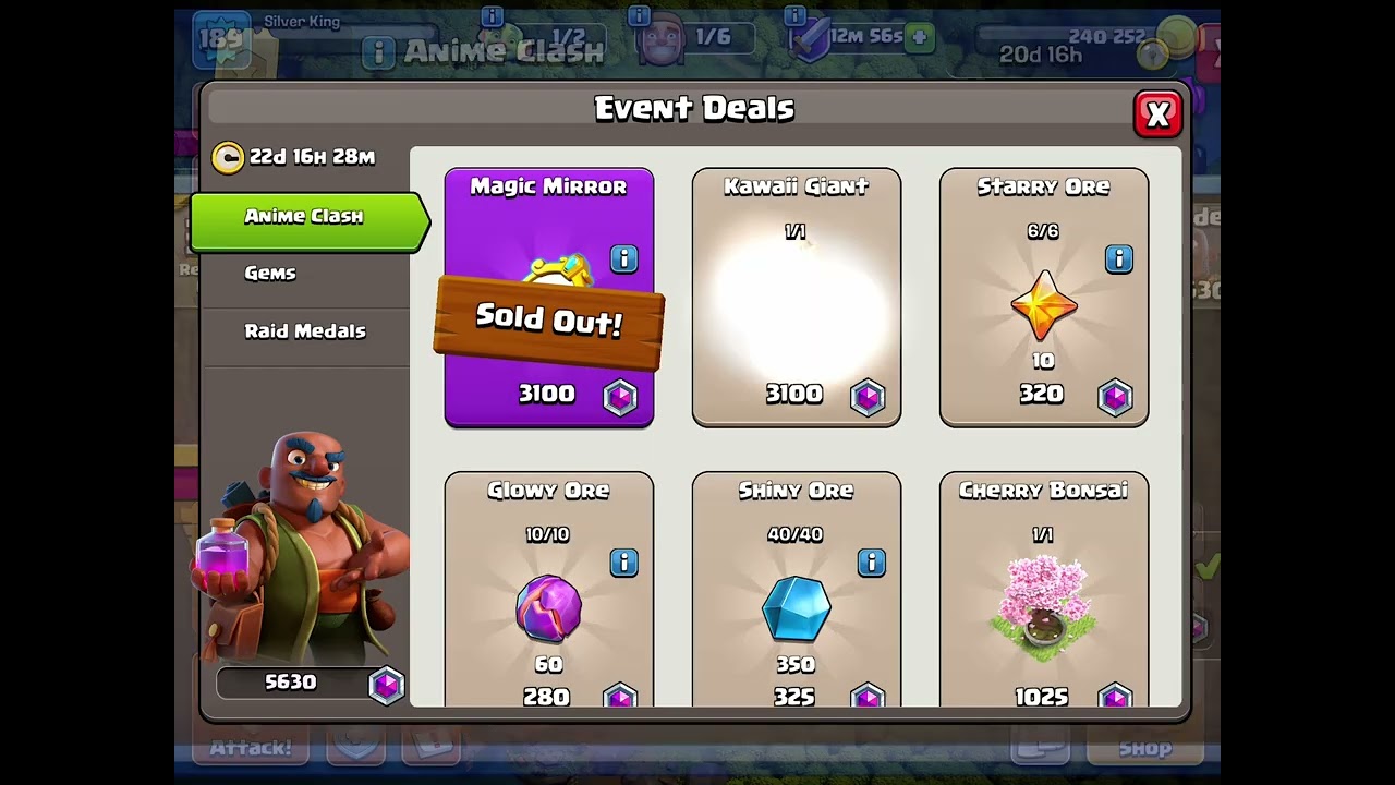 Completed anime medal event in 1 hour. 