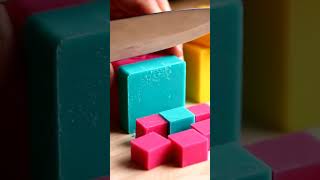 Slow motion soap cutting… mesmerizing 💛🧼 #RelaxingVisuals #Satisfying #Shorts #SoapArt