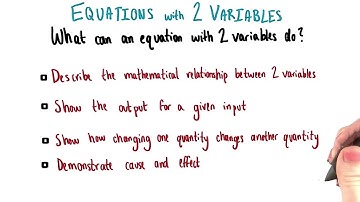 Equations With Two Variables - College Algebra