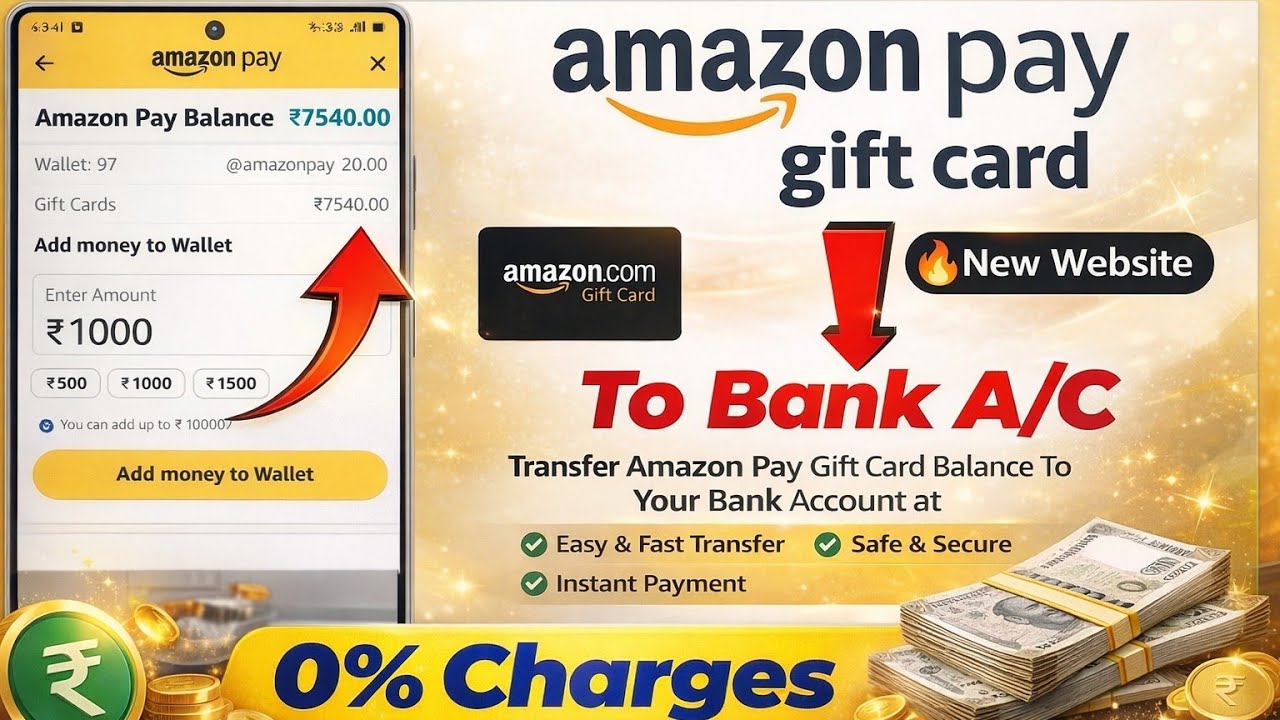 🔥New Wepsite | Amazon gift card balance transfer to bank account | Amazon gift card to bank account 