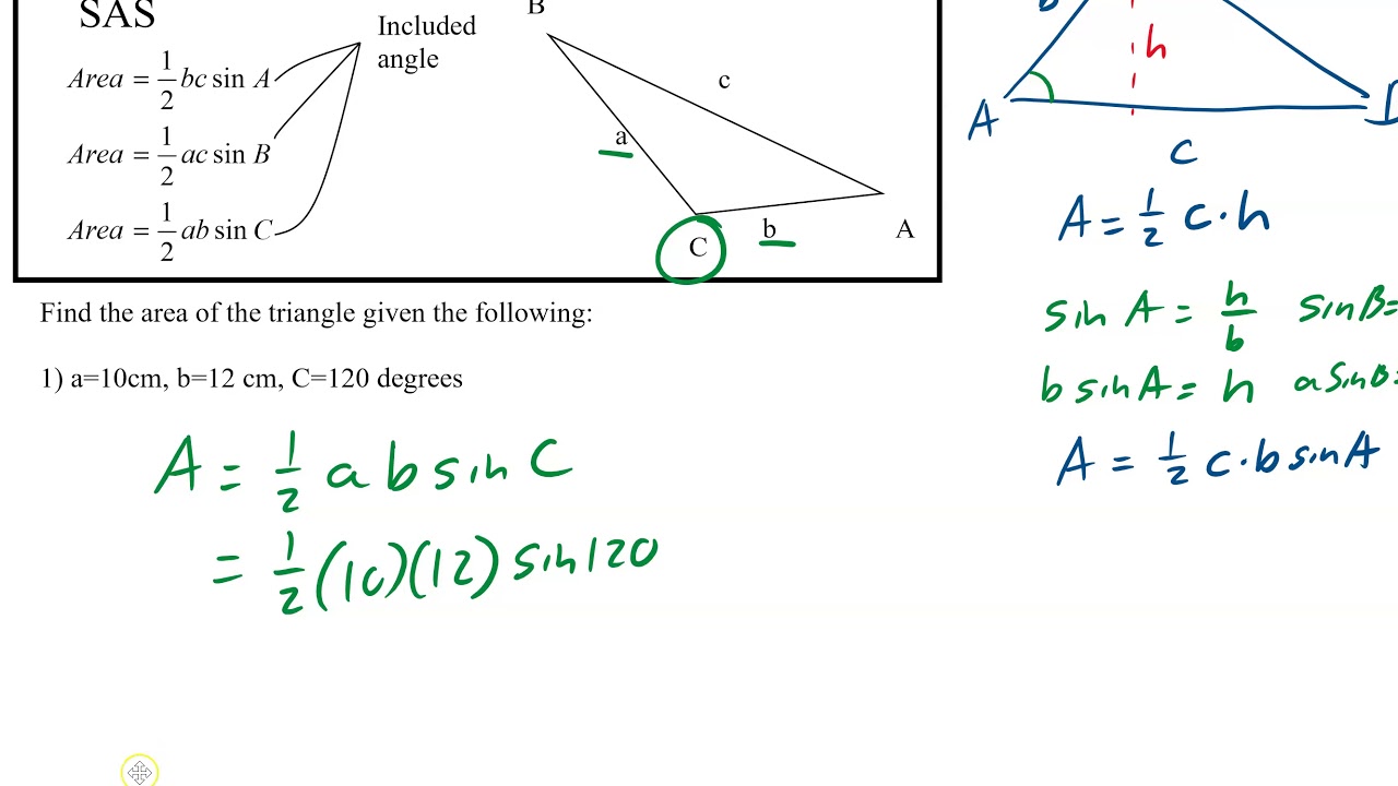 10 1 c area of a non right triangle YouTube