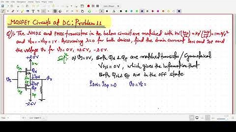 MOSFET Circuits At DC: Microelectronics Circuits Exercise: Numerical 11
