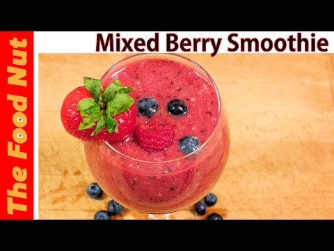 mixed-berry-smoothie-recipe---healthy-raw-drink-with-fruits,-almonds-&-coconut-water-|-the-food-nut