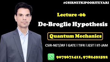 quantum mechanics l lecture-06 l de Broglie hypothesis l csir net physics l iit-jam physics