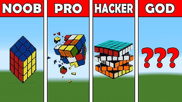 Pixel Art (NOOB vs PRO vs HACKER vs GOD) Rubik`s Cube in Minecraft