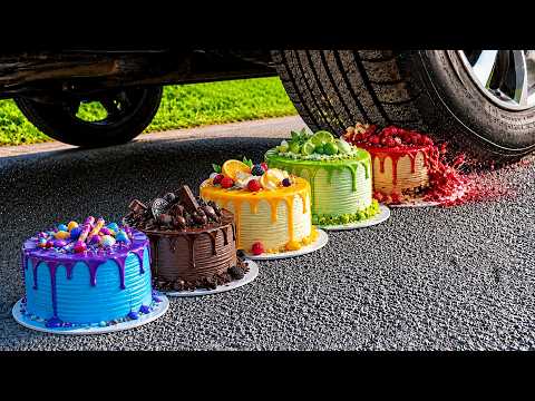 Experiment Car vs M&M ICECREAM vs Watermelon vs Jelly & Cake | Crushing Crunchy & Soft Things by Car