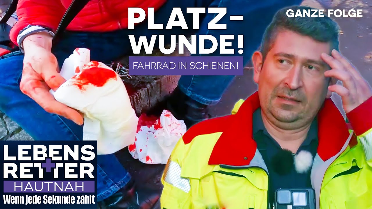 Blutüberströmt nach Unfall: Radfahrerin stürzt in Straßenbahn-Schienen! | Lebensretter hautnah