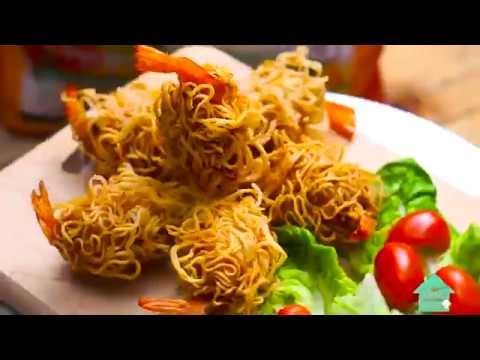 超好吃的 香脆金旦风干面虾卷 Youtube