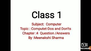 Class1 , Computer , Chapter 4 Questions and answers