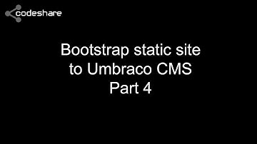 How to build a site with Umbraco - Part 4 - Navigation Menu