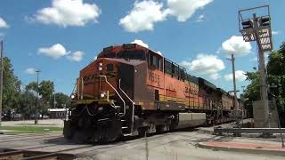BNSF #7555 Leads EB Grain Train. Olathe, KS 7/18/26