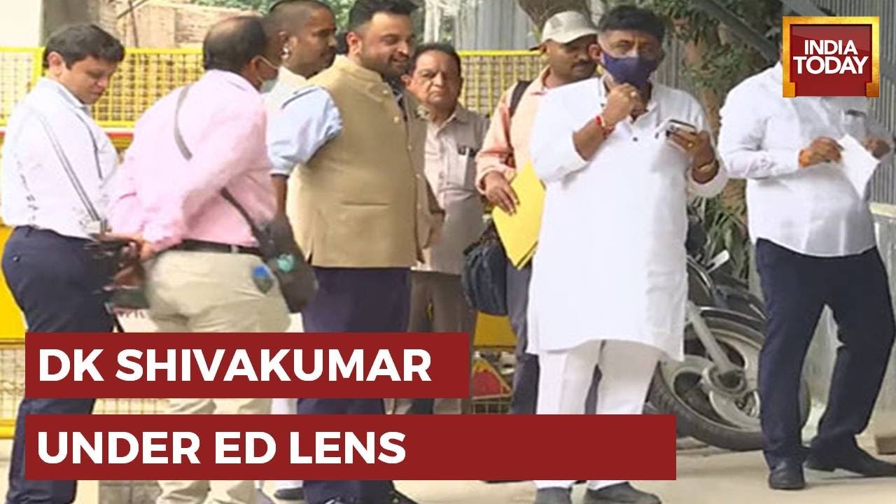 Congress' DK Shivakumar Appears Before ED In Delhi For Questioning In Money Laundering Case