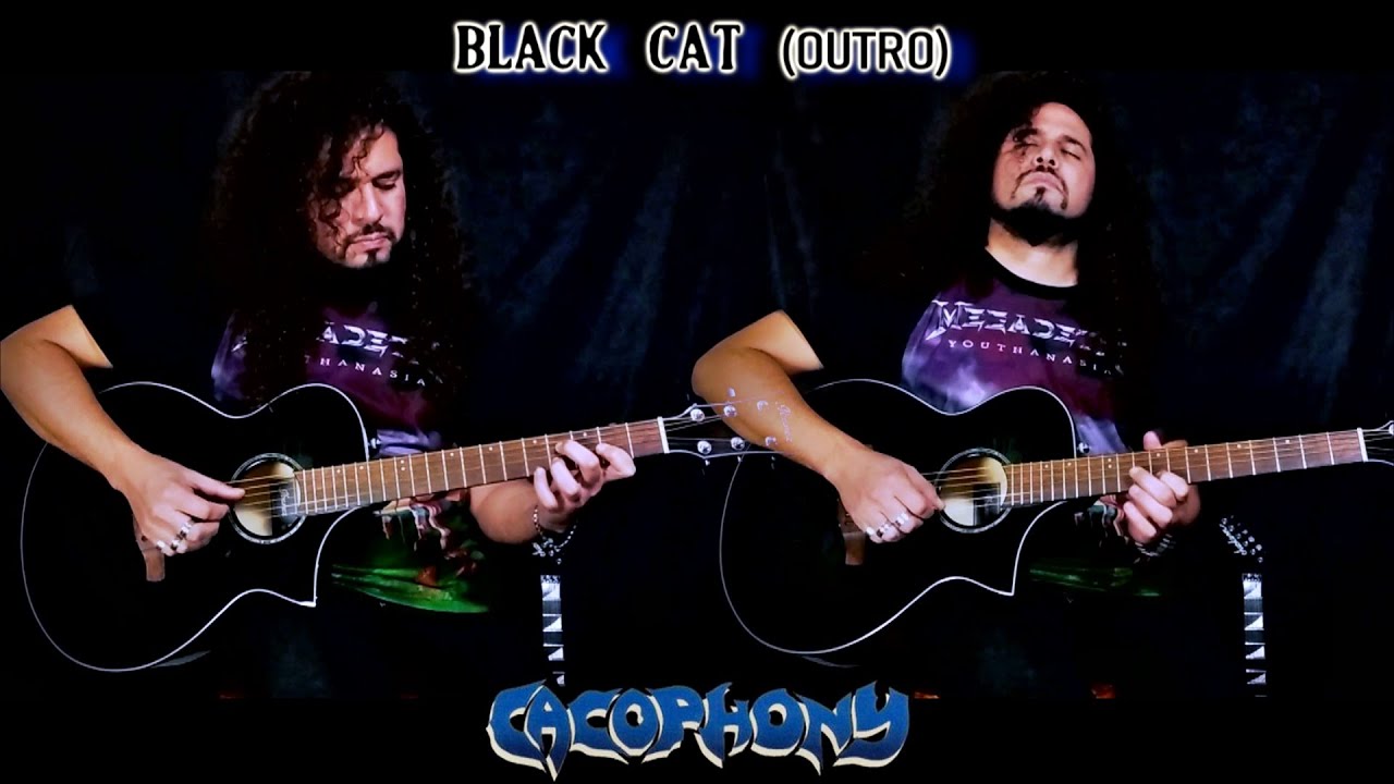 在 YouTube 上观看 Cacophony - Black Cat (Outro acoustic version) #cacophony #blackcat #martyfriedman #jasonbecker