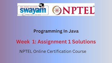 NPTEL Programming In Java Week 1 Assignment 1 Answers Solution Quiz | 2025 Jan | Swayam