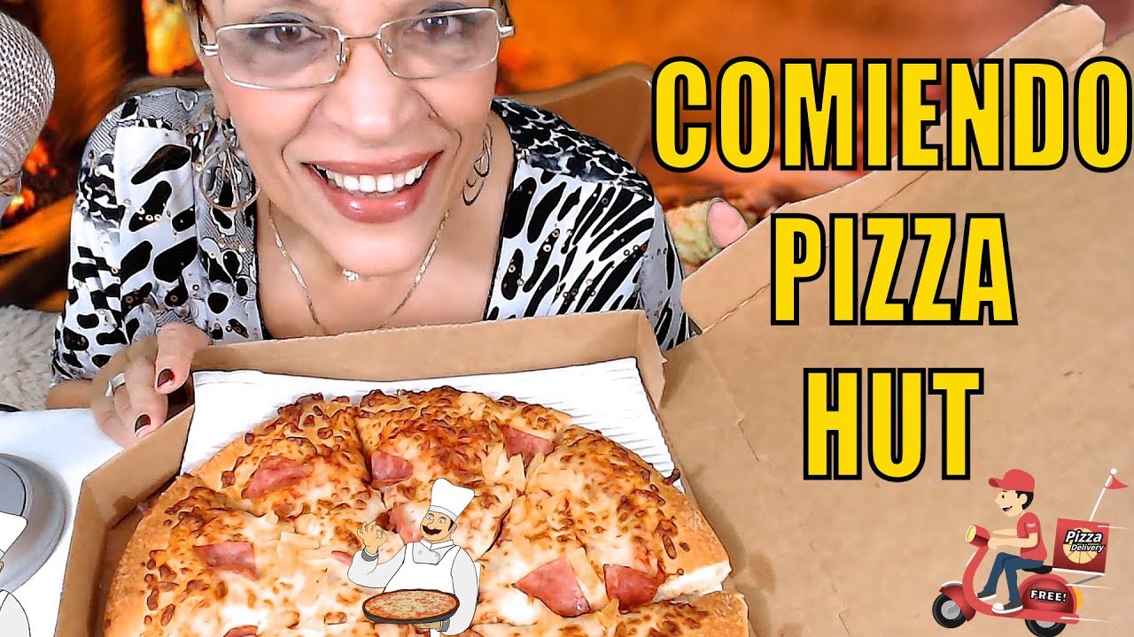 ASMR PIZZA HUT🍕COMIENDO PIZZA HAWAIANA🍕EATING SOUNDS🍕