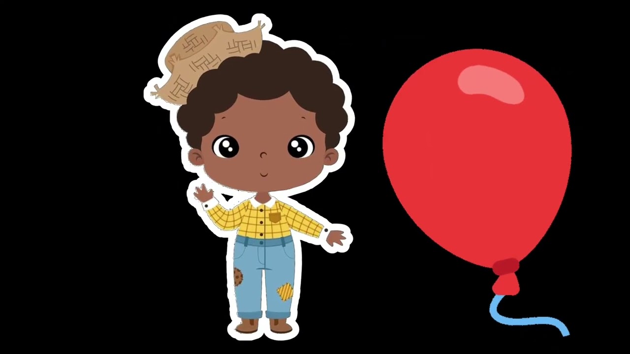 O balão vai subindo - versão em alto contraste para crianças com deficiência visual