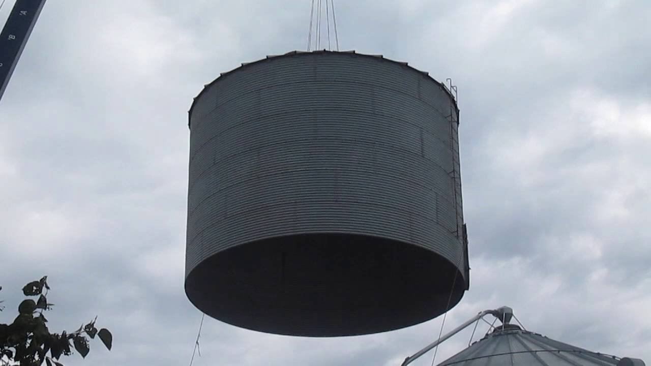 Crane Lifting a Grain Bin YouTube