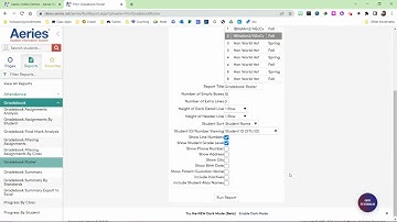 Aeries Print Class Roster  (Gradebook and Attendance)